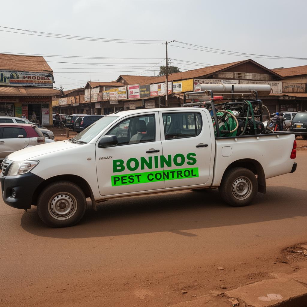 Boninos Pest Control pickup truck with equipment