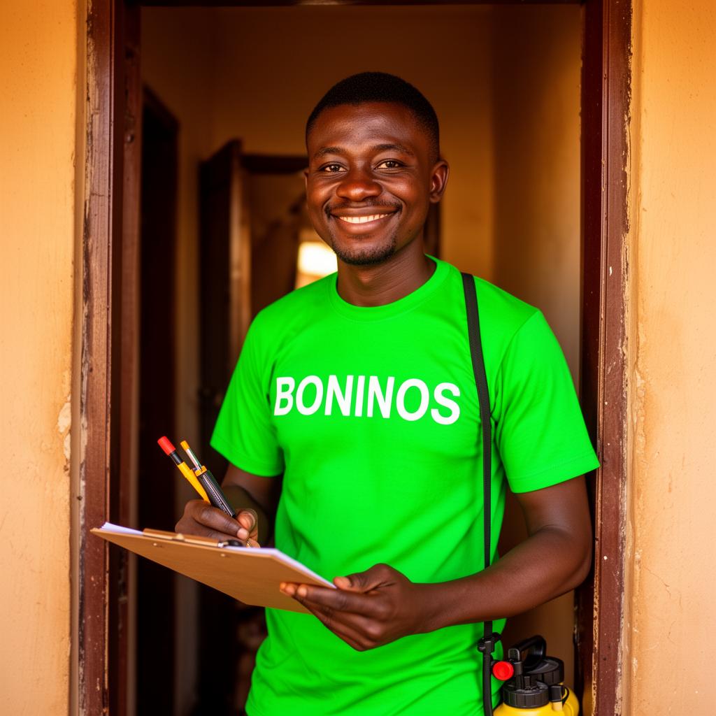 Boninos technician performing weevils treatment in Nairobi